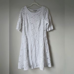 White Floral Lace Women's Dress